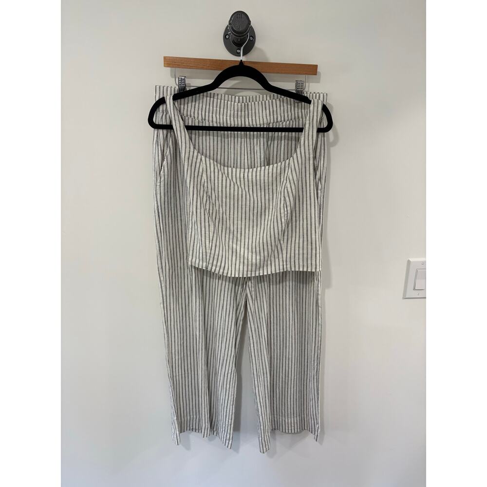 Marine Layer White and Blue Striped Matching Set (Pants and Top) Size Large - Picture 5 of 6